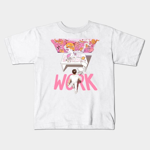 Work Kids T-Shirt by geolaw